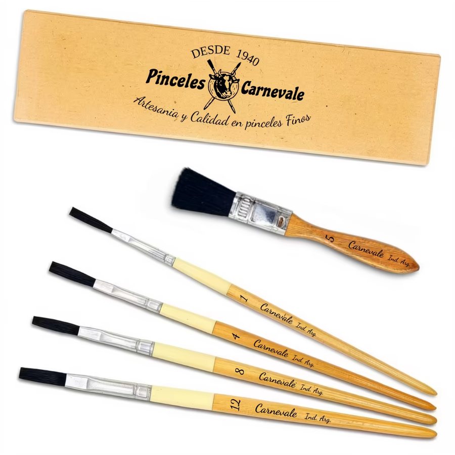 Kit de pinceles planos — Carnevale Cerámica Plano